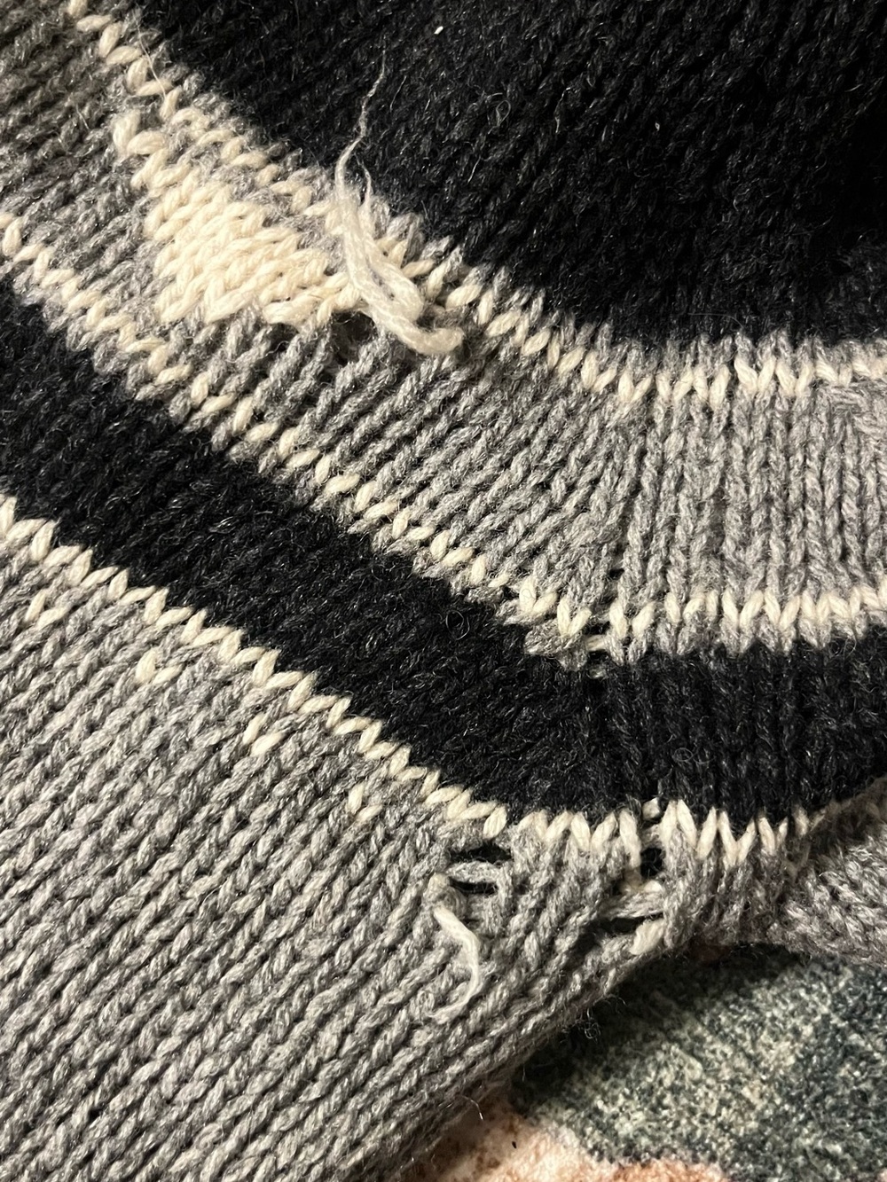 TNA  Black & Gray Zip-Up Fair Isle Sweater - Picture 3 of 3
